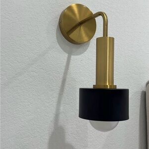 Gold & Black Wall Sconce Set Of 2 - Battery Operated
